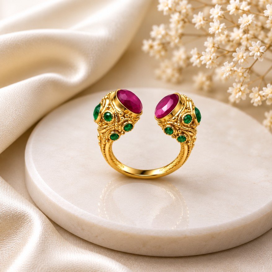 Double Crystal Relationship Ring