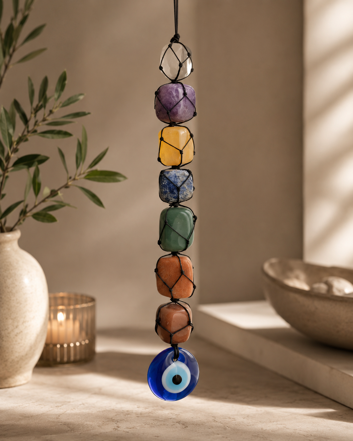 Seven Chakra  Crystal Hanging