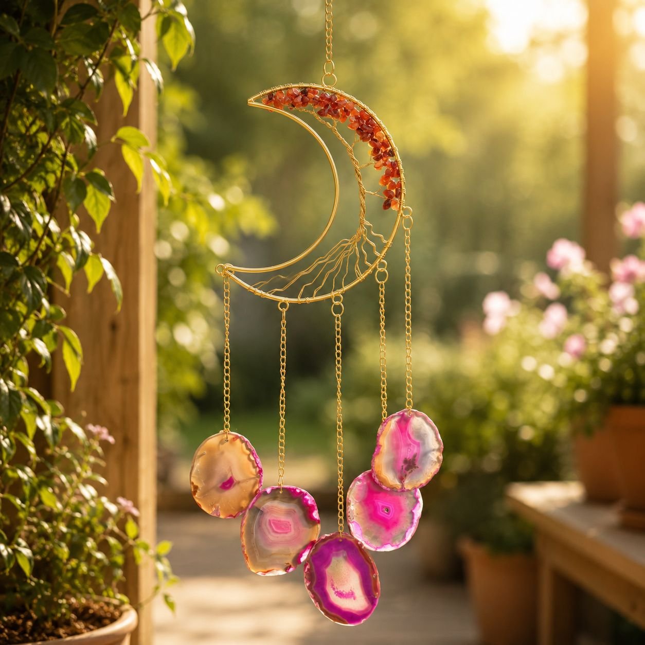 Pink Wind Ching Hanging