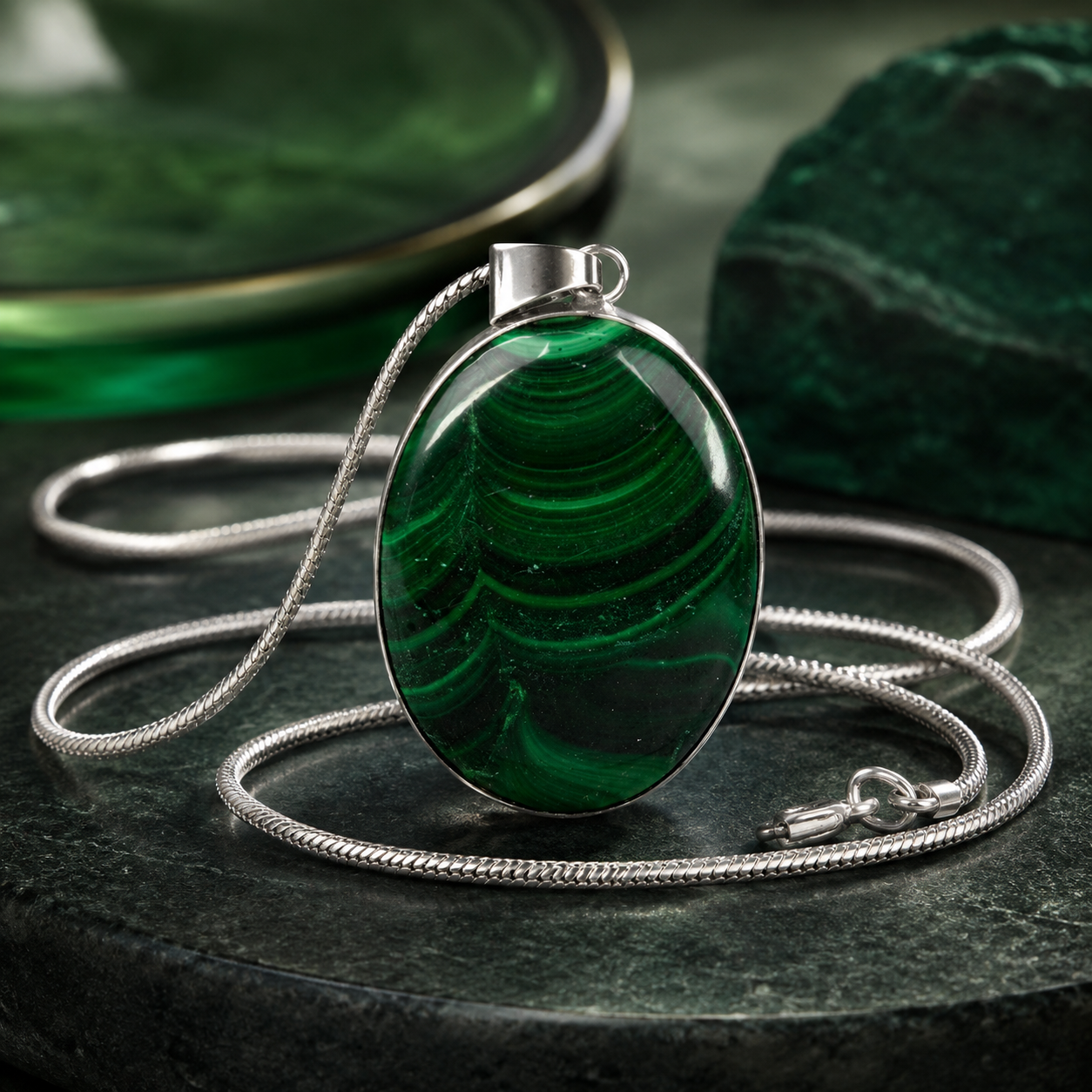 Malachite Crystal Pendants