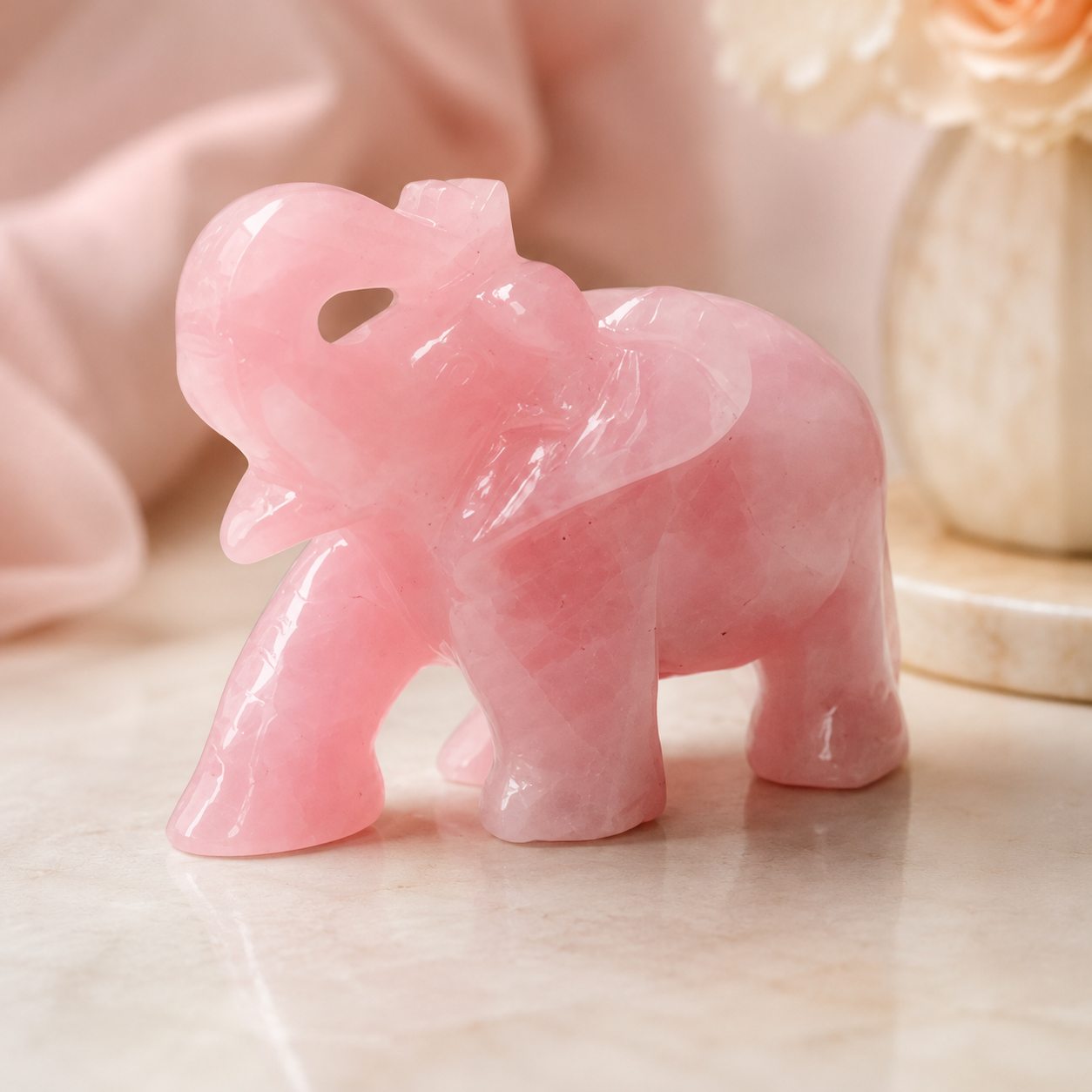 Crystal Elephant Rose Quartz